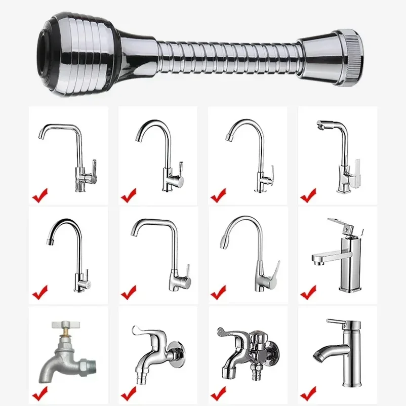 360 Rotatable Bubbler High Pressure Faucet Extender Water Saving Bathroom Kitchen Accessories Supplies Kitchen Gadgets