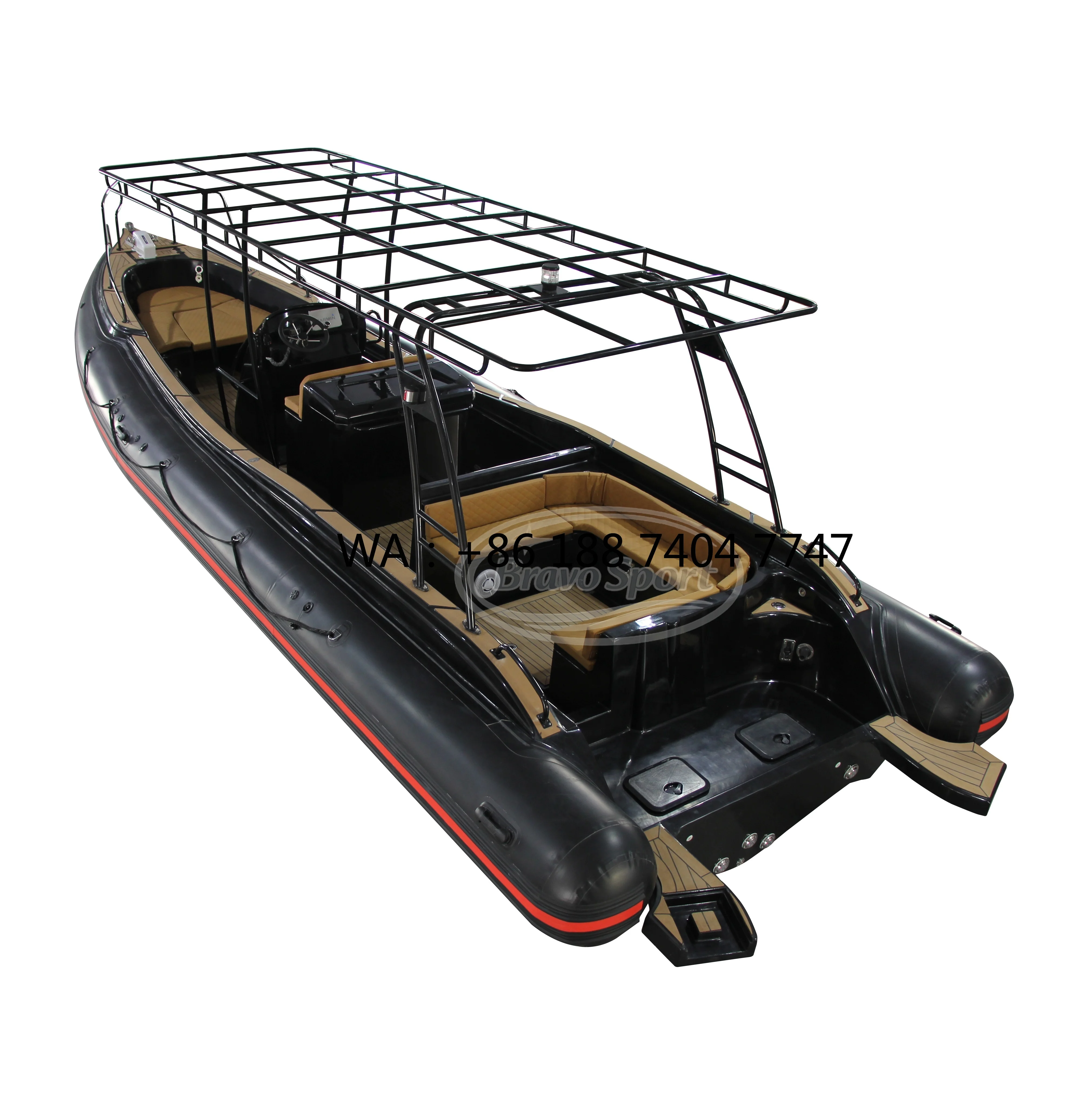 Luxury Fiberglass Rib Boat Inflatable Rigid Boat Luxury Yacht 960 with U Shape Sofa
