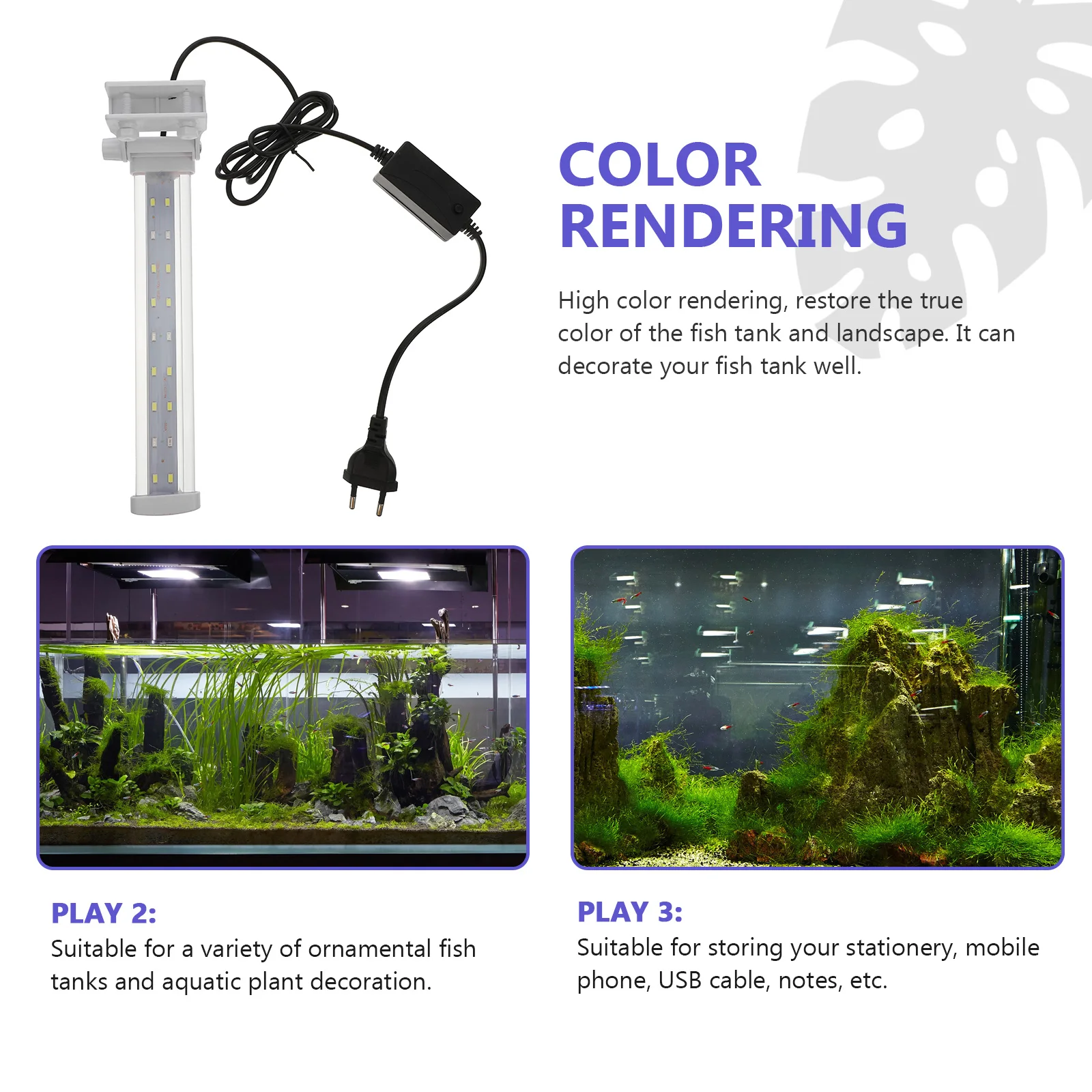 

Fish Tank Clip Light High Brightness Blue White LED Beads Aquarium Lighting Fish Tank Accessory Scene Layout Prop nament Lamp
