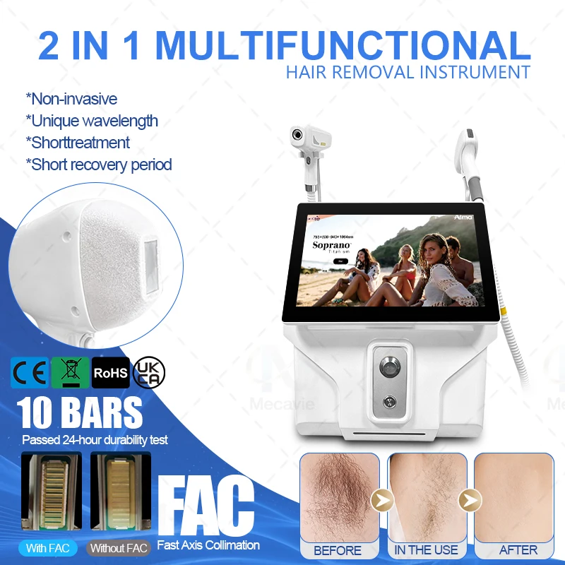 5 Wavelength 2IN1 Diode Laser Machine Ice Point Hair Removal Picosecond Tattoo Skin Rejuvenation Salon Equipment