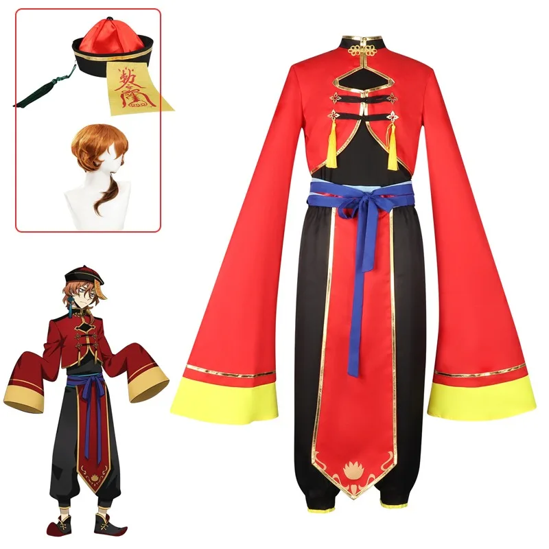 

ANIMECC Nakahara Chuuya Косплей Костюм Зомби Парик Аниме Bungou Бродячая Собака Косплей Китайский Стиль Хэллоуин Вечерние Наряды для Мужчин