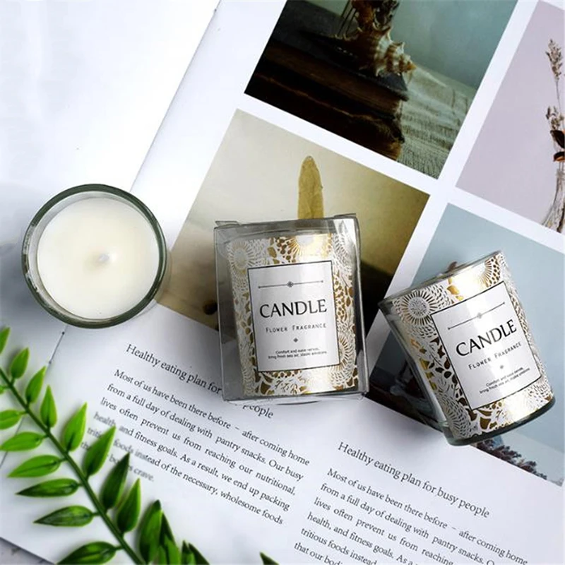 Romantic Soy Wax Scented Aromatic Candle Smokeless Floral Fragrance Candles Wedding Party Birthday Souvenir Guest Gift Candles