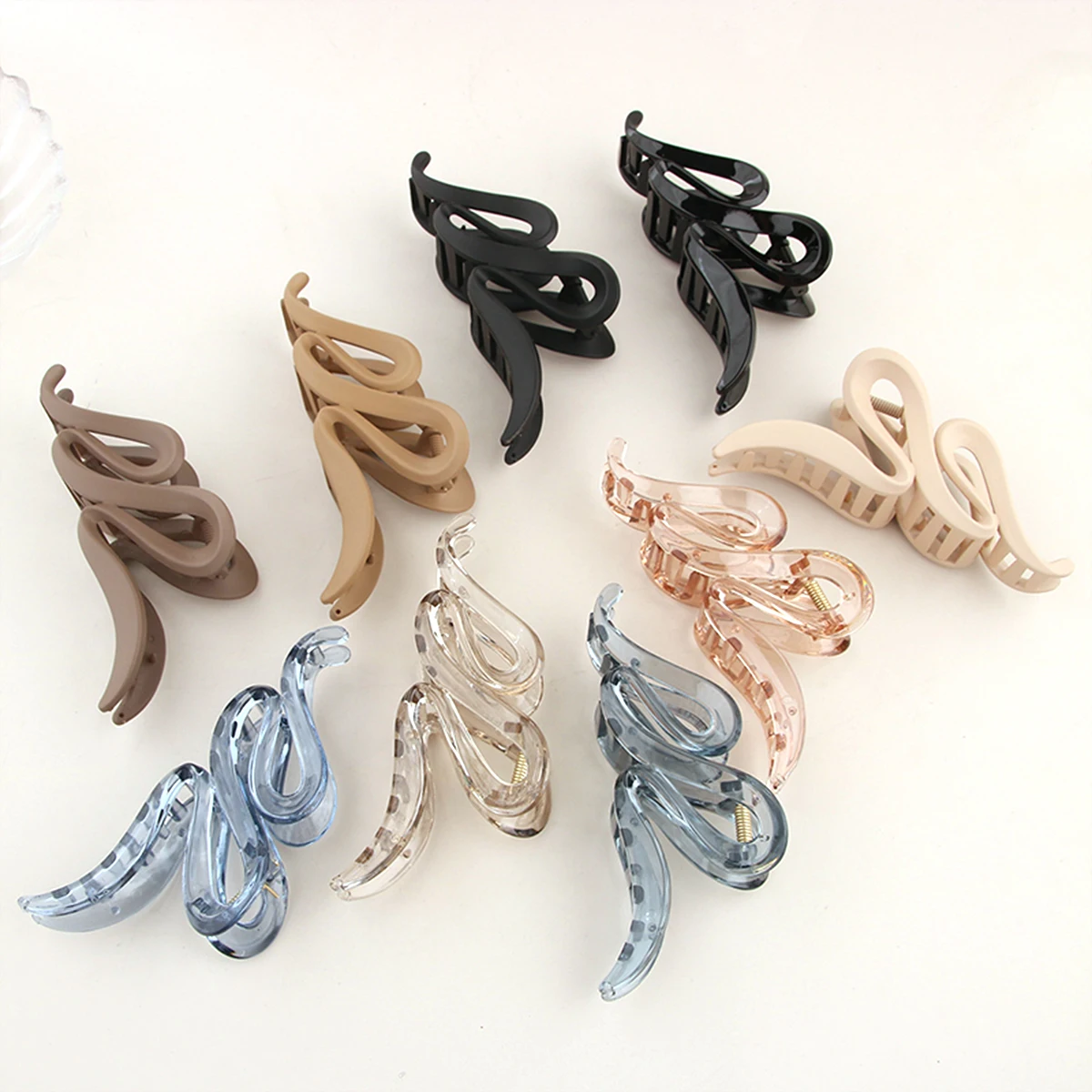 Haarklammern für Frauen, Korea, Kaffeebraun, Beige, Acryl, große Haarklammer, Haarnadel, geometrische Haarspangen, Krabbenmädchen, Kopfbedeckung, Haar-Accessoires_voghion.com