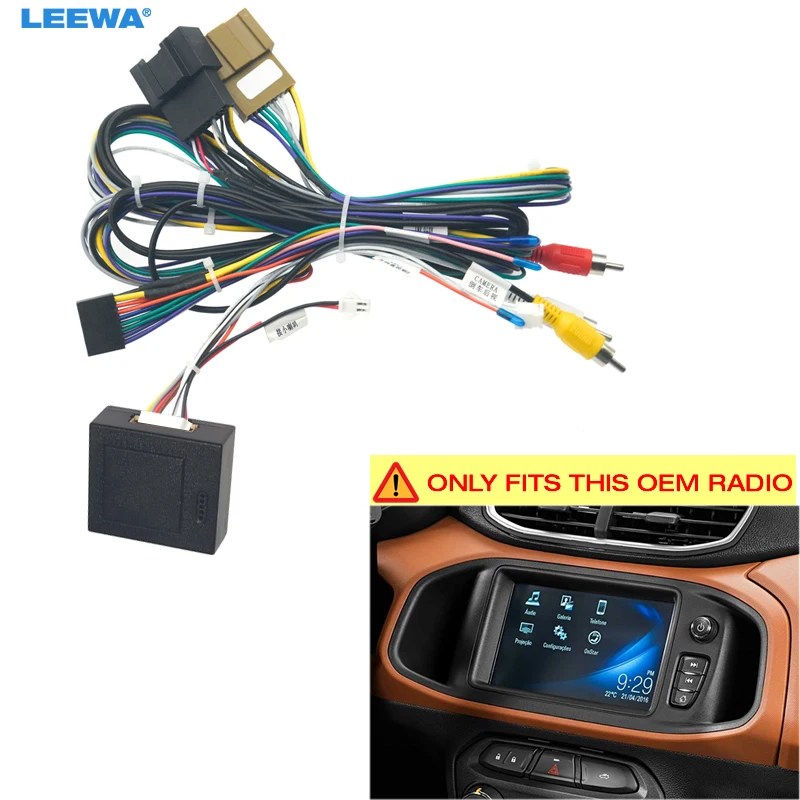 

LEEWA Car 16pin Power Cord Wiring Harness Adapter For Chevrolet Onix 2016-2019 Installation After-Market Head Unit