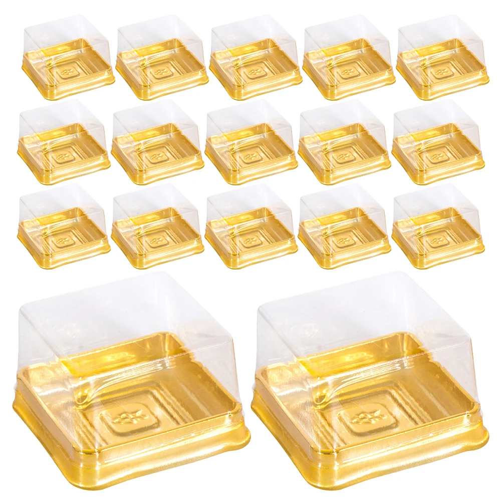 

100Pcs Strong Seal Egg-Yolk Puff Holder Moon Cake Box Transparent Storage Case