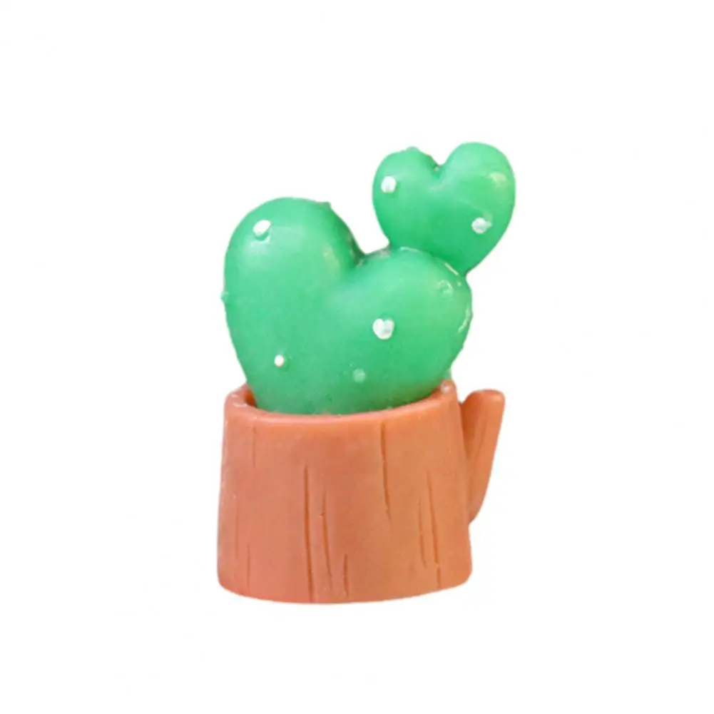 No Maintenance Plant Miniature Figurine Mini Artificial Cactus Plants Pots Miniature Potted Green Figurines Diy Micro Landscape