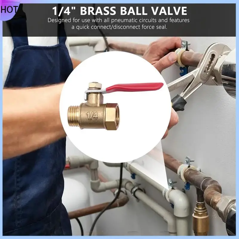 

B45C 8 шт. 1/4 дюйма сверхмощный латунный шаровой клапан запорный переключатель наружная и внутренняя резьба NPT фитинг трубы