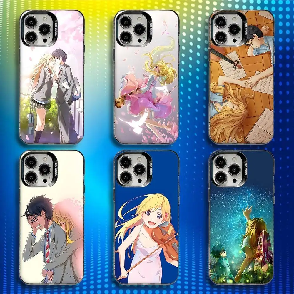 

Comic Your Lie in A-April Phone Case For iPhone 17,16,15,14,13,12,X,8,Pro,Max,Plus,E,SE4,Air,Mini IMD Matte Black