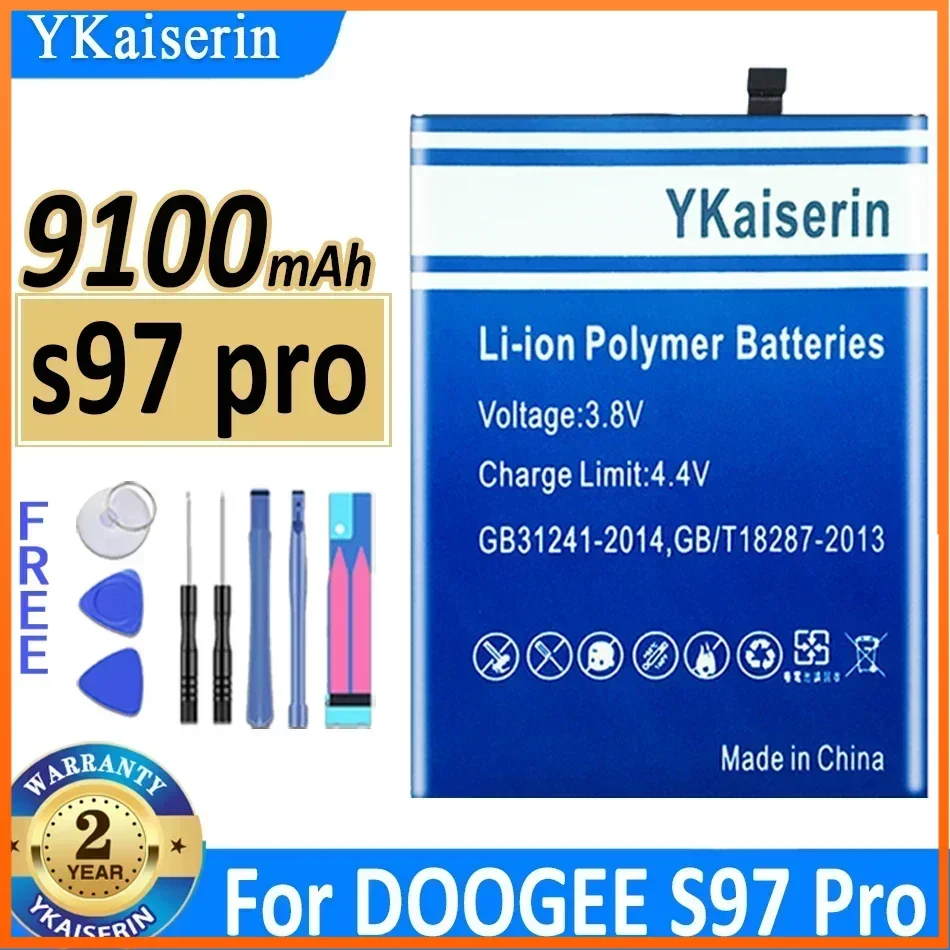 New YKaiserin BAT21ZN1318500 Battery 9100mAh For DOOGEE S97 Pro S97Pro Mobile Phone Bateria