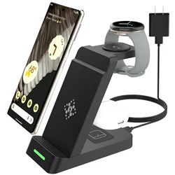 Upgraded 3 in 1 Wireless Charger Compatible with Google Pixel Watch 1 Wireless Charging Station for Multiple Devices