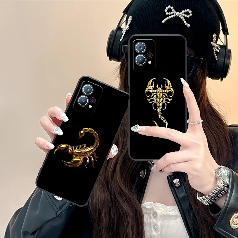 Colored Golden Scorpio Mobile Cell Phone Case for Huawei P60 P50 P40 P30 P20 P10 P9 P8 Pro Lite Plus Black Phone Cover Shell