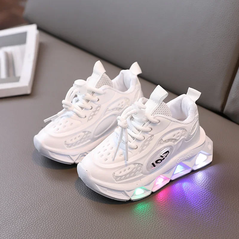 Tennis Child Shoe Fashionable Casual Sneaker for Boy Kid Shoes for Girl Luminous Shoe Breathable Light Soft Soled Toddler Shoes