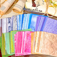100 Pcs Rainbow Color Texture Background Craft Paper Collage Retro Journal Decorative DIY Albums Scrapbooking Mix Art Material