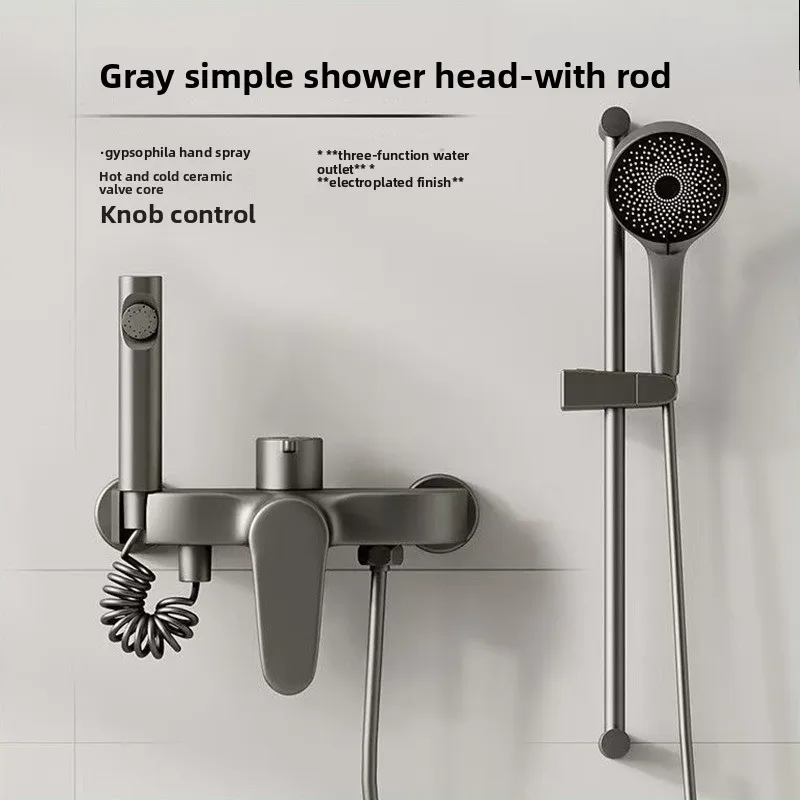 Full‑Copper Pressurized Complete Shower Set, Household Bathroom Shower Kit for Small Apartment