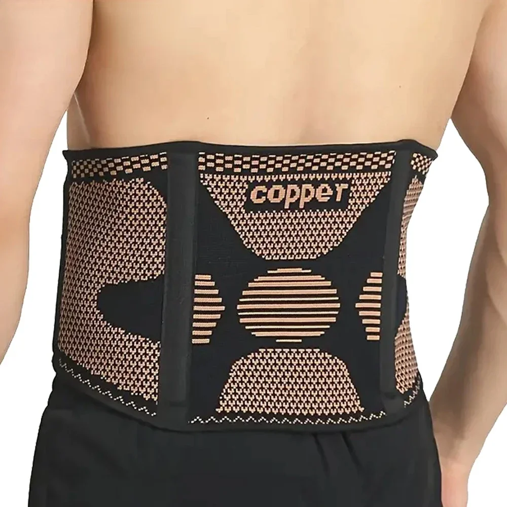 1Pcs Lower Back Support Brace Adjustable Lumbar Support Belt for Sciatica Copper Infused Compression Back Brace for Men Women