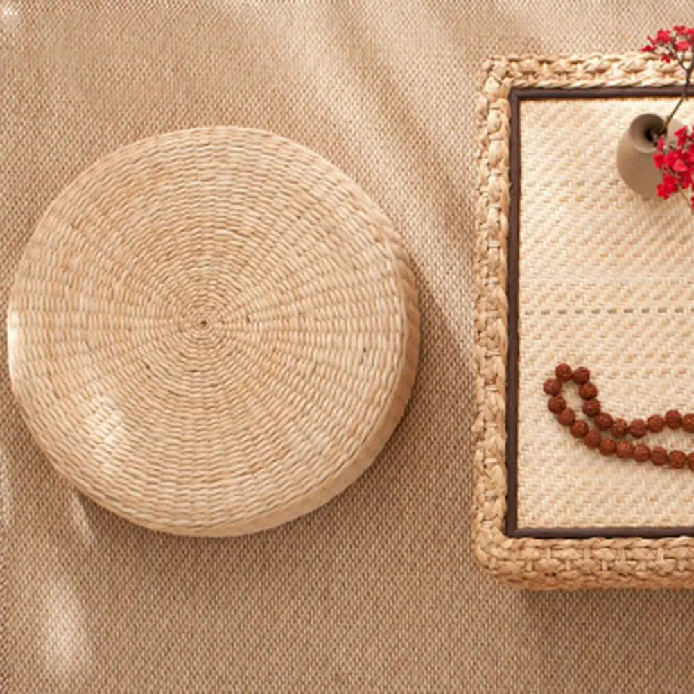 Tatami Cushion Breathable Widely Applied Comfortable Round Straw Weave Handmade Pillow For Floor Home Chair Garden Seat Mat