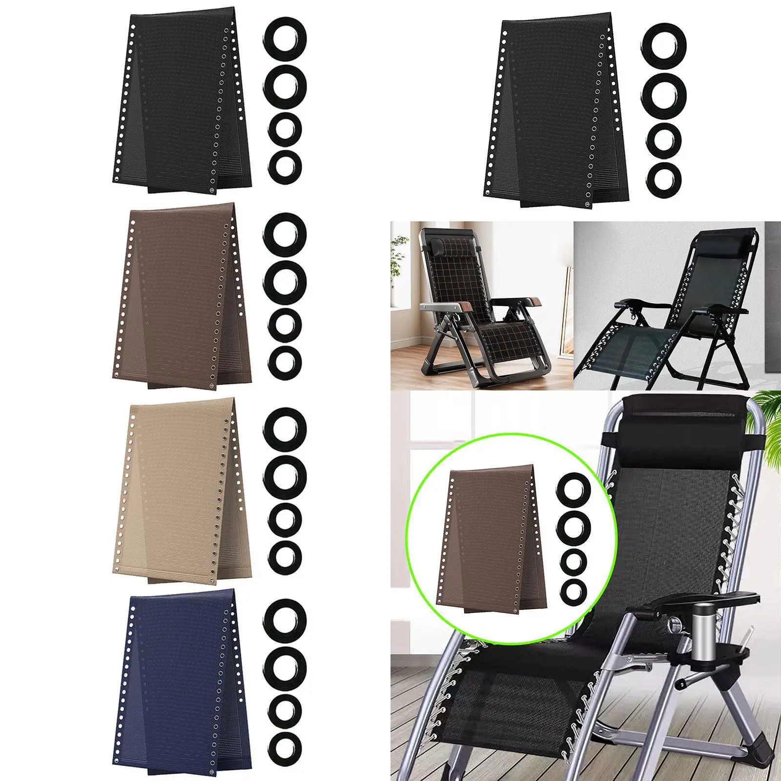 Patio Lounge Recliner Outdoor Furniture Cover Breathable Replacement Sling Cloth for Beach Folding Chair Camping