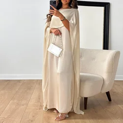 Vestido largo de gasa con manga de murciélago para mujer, caftán musulmán, Abaya de mariposa, Islam, Kebaya, Verano