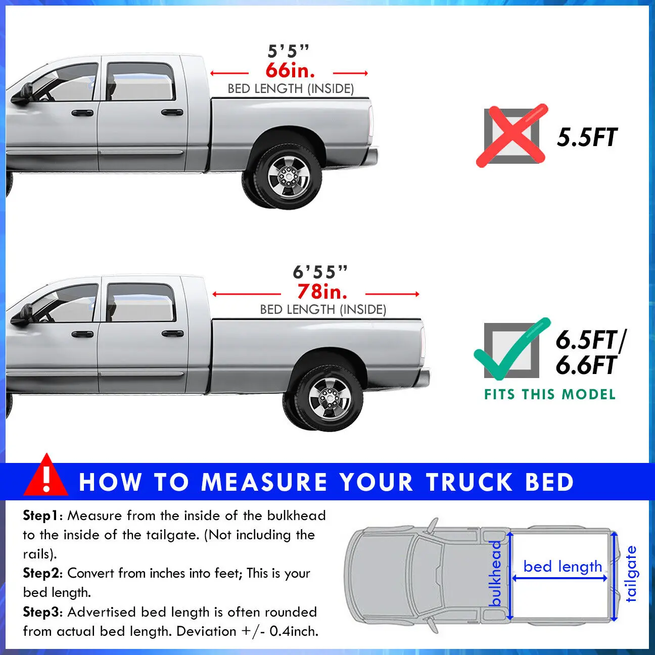 Dla Ford F150 F-150 6.5FT Truck Bed Pick up Truck Bed Cover Hard Tri Folding Aluminium Tonneau Cover