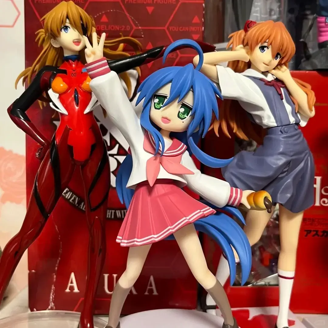 Original Lucky Star Izumi Konata Trio-Try-It Figur Actionfigur Spielzeug PVC-Modell Sammlerstück Anime Figurine Puppe Geschenk