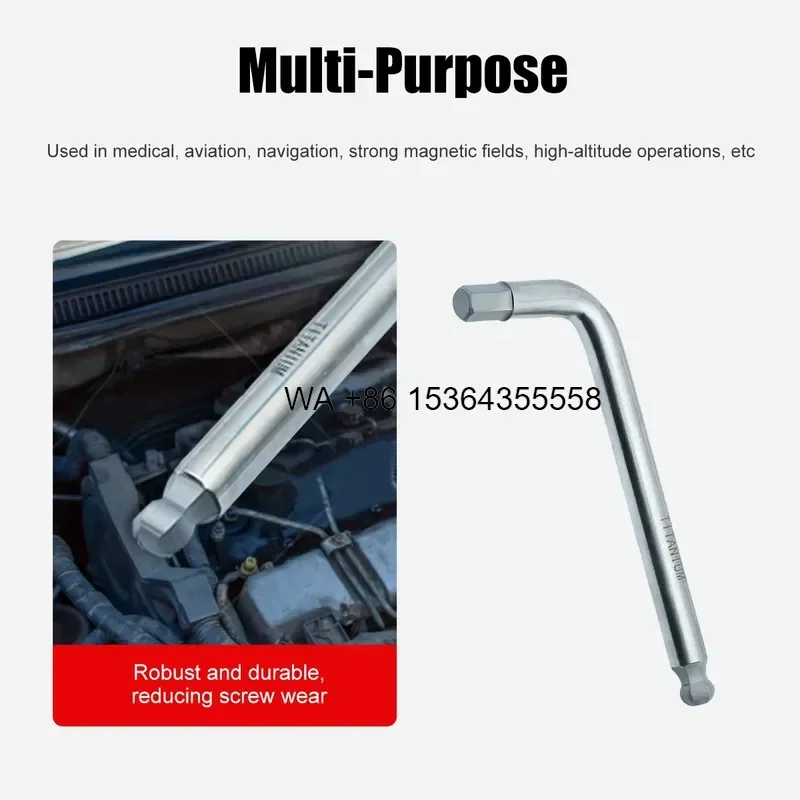 Wmwmnu for HENITUER T1018 Titanium Non Magnetic Ball End Hex Key Wrench Spanner Hand Tools for Medical Aviation