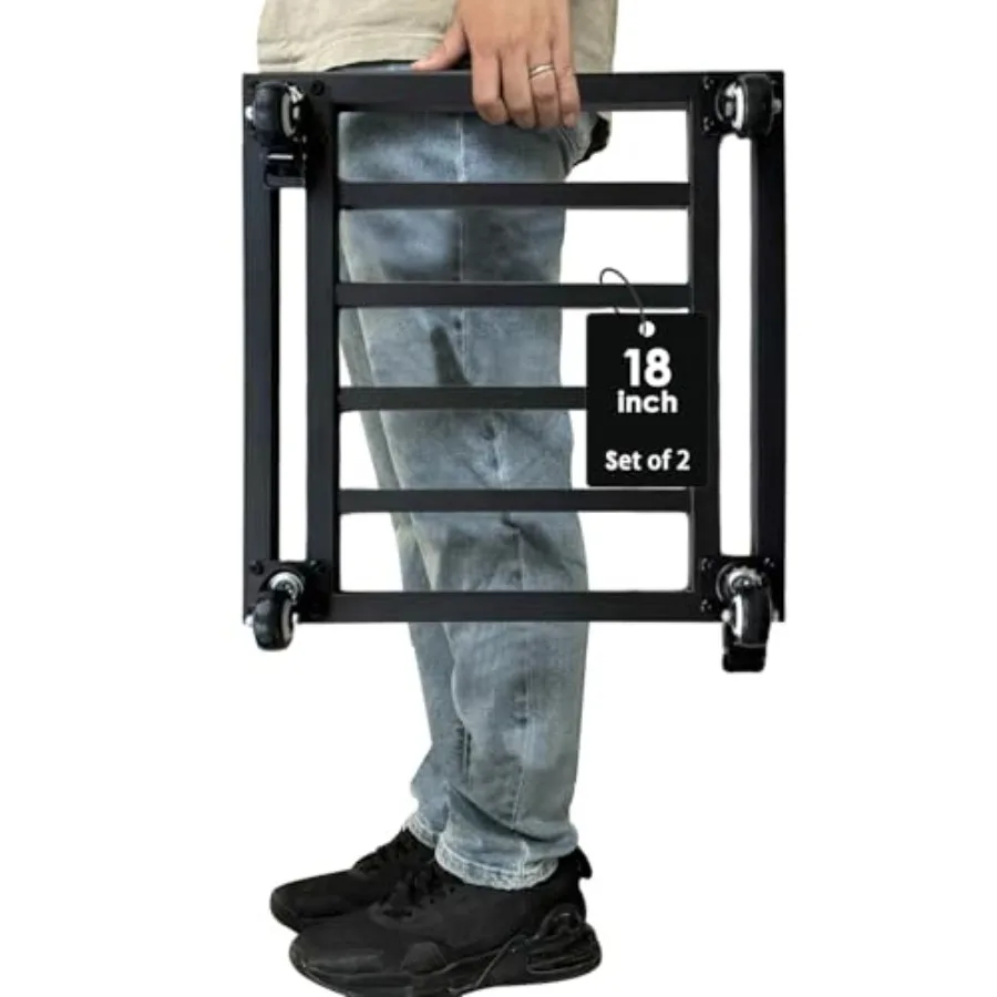 

18" Square Plant Stand with Wheels Heavy Duty, Large Metal Plant Caddy Indoor Outdoor Use, Rolling Plant Dolly with Industrial