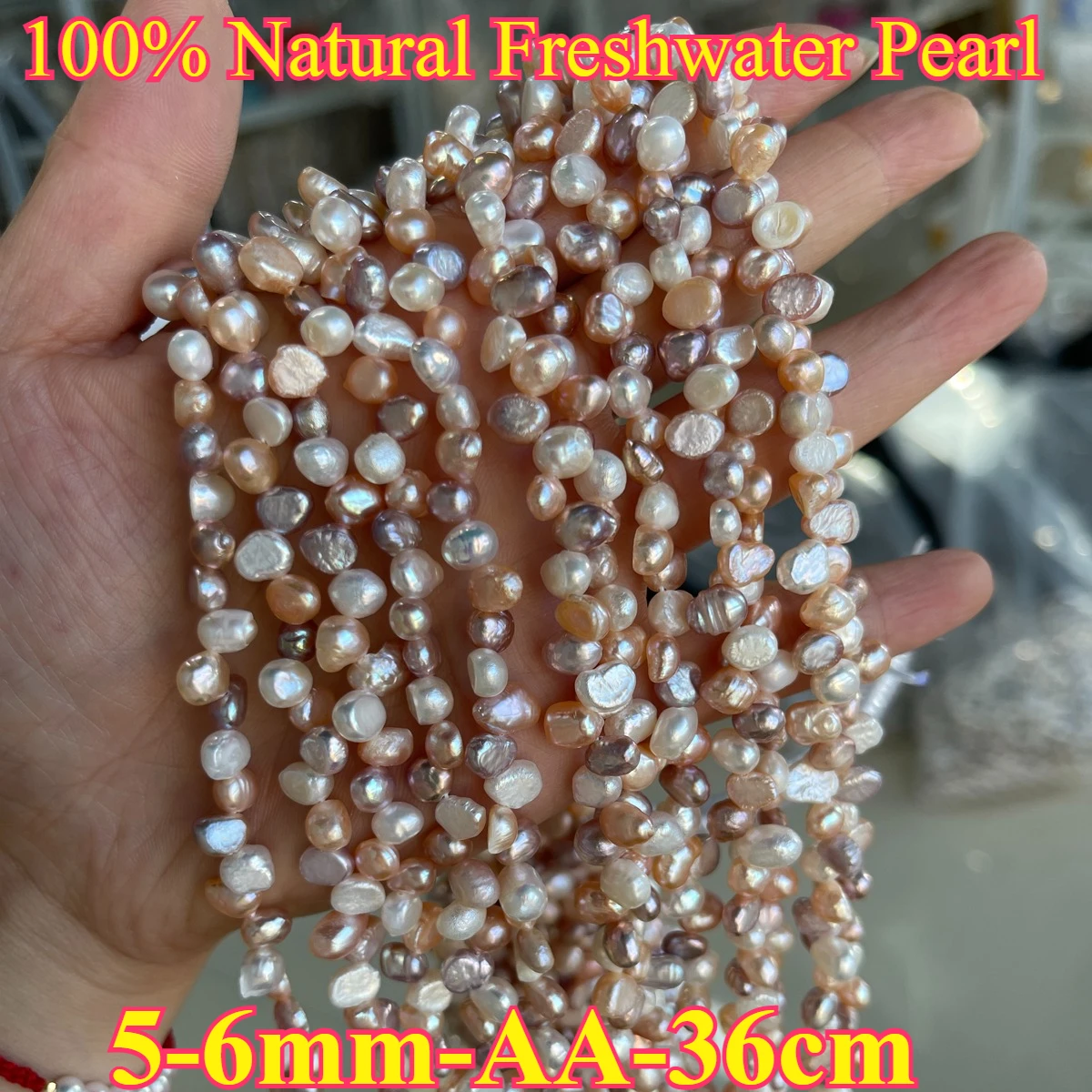 

5-6mmAANatural Freshwater Pearl Mixed Color Irregular Bead Elegant Appearance for DIY Jewelry Making Handmade Bracelet Necklace
