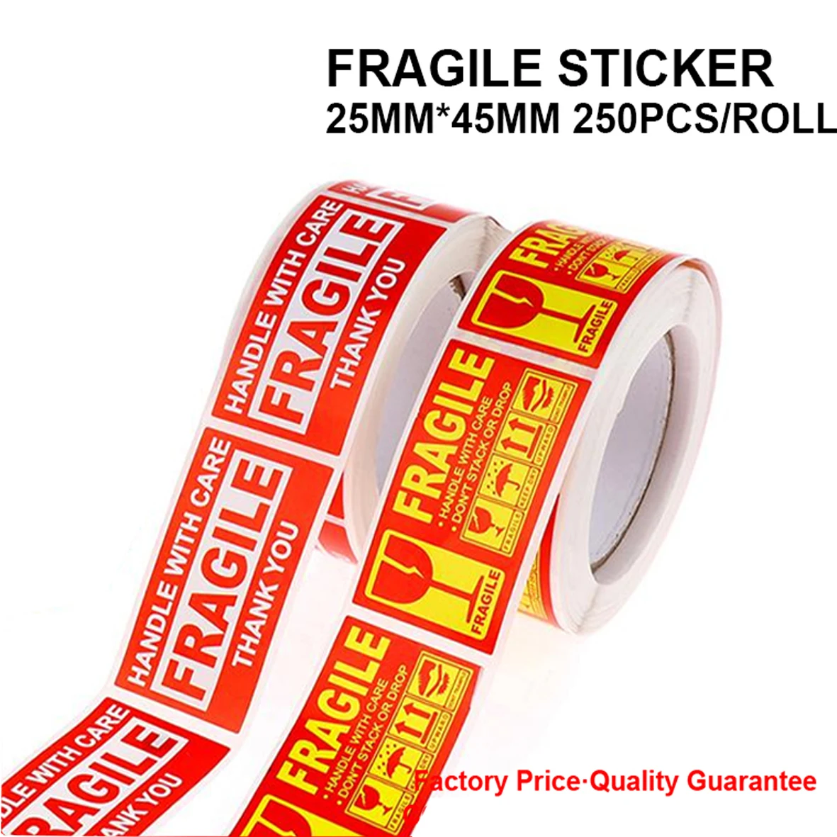 Fragile Sticker 250pcs 25*45mm Fragile Tape Sticker Label Handle with Care