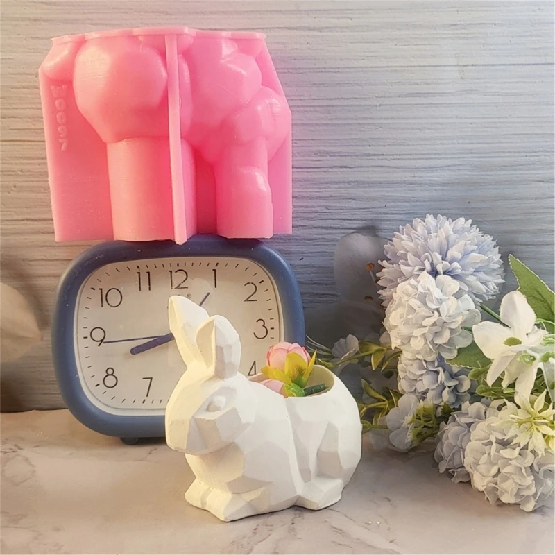 Multiple Size Rabbit Sturdy Silicone Mould Set Portable Accessory for Craft Supplies Making Plaster Crafting