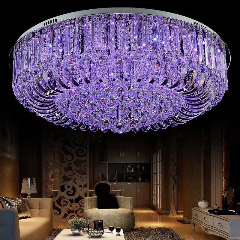 Crystal Ceiling Lights Modern Lamps Luxury  lamps Chrome luminaria deckenleuchte Round  Lighting Home LED Fixture