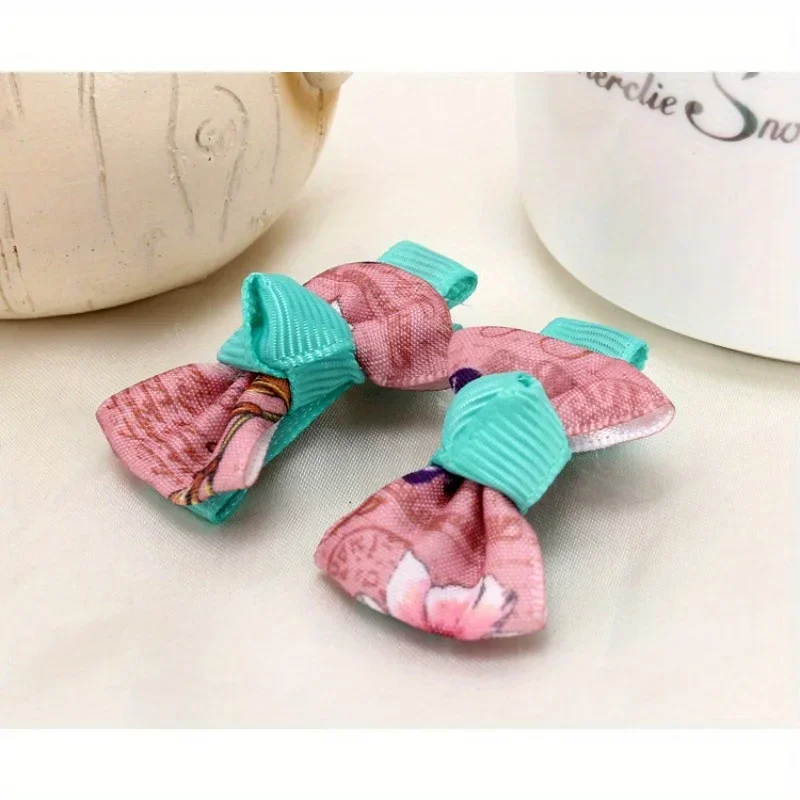 

2PCS Striped Bow Hair Clips for Women Girls Color Block Design Cute Creative Hairpins Daily Casual Hair Accessories