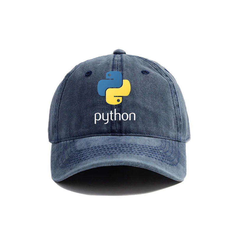 Computer Programmer Language Python Baseball Caps Distressed Hats Cap Men Women Retro Outdoor Summer Adjustable Hat