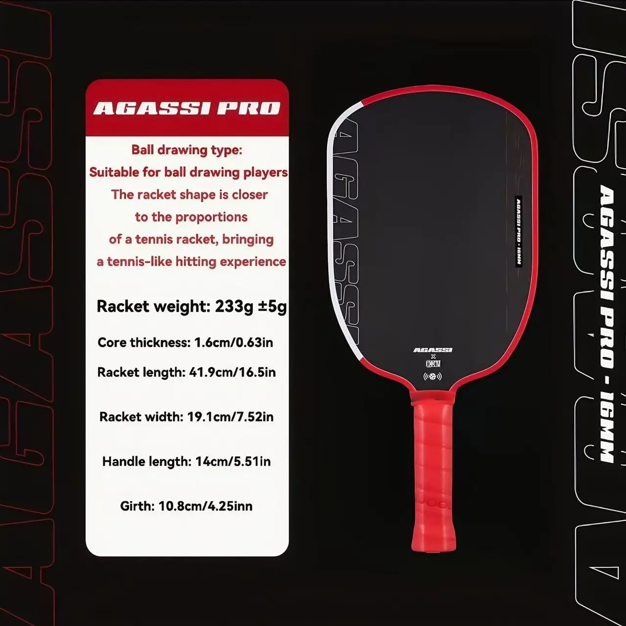 

Carbon Fiber T700 Pick Racket Cloth Pattern Frosted 16MM Professional Carbon Fiber Sports Racket