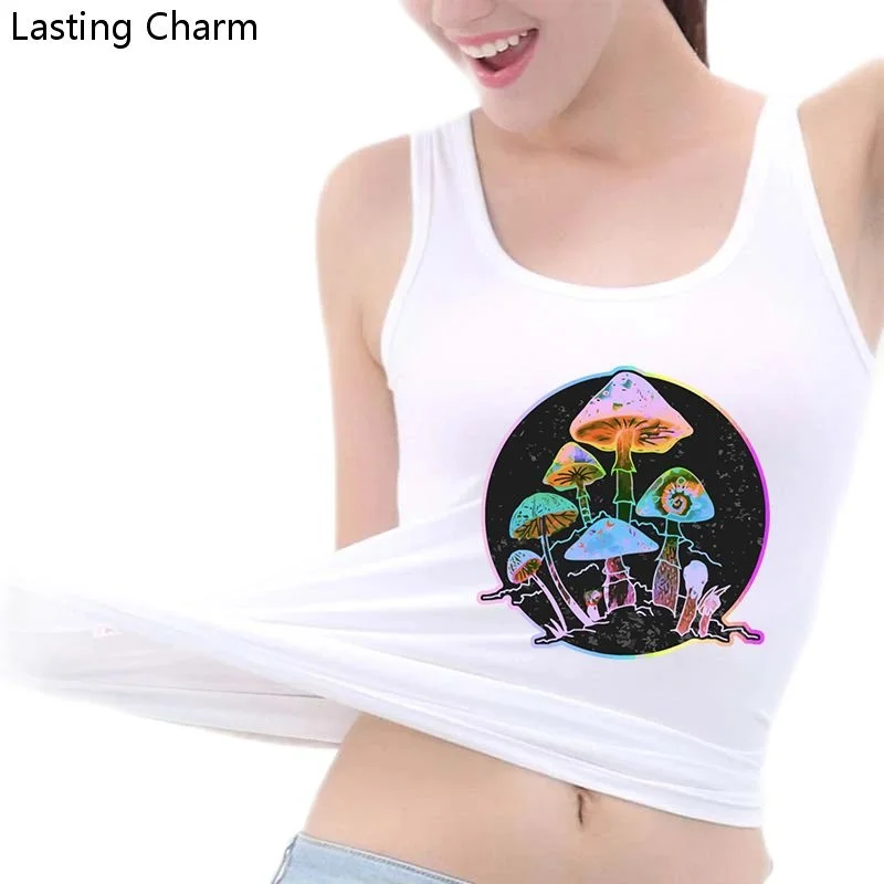 

Color Mushroom Fungal Aesthetics Fashion Print Tank Top Women's Yoga Sports Workout Sleeveless Top Gym Top