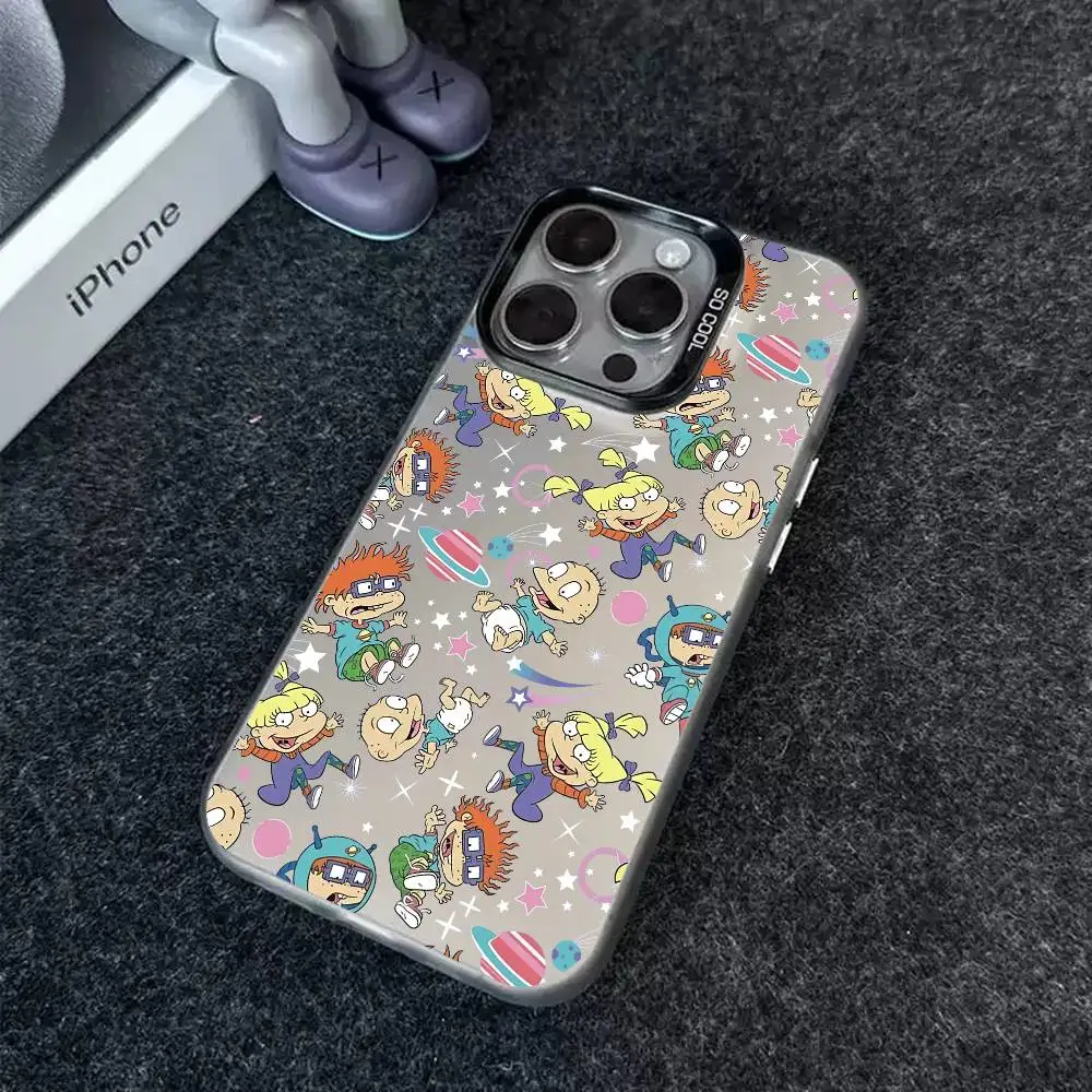 1 قطعة الكرتون Rugrats مضحك جراب هاتف الليزر IMD اللون الفضة شل آيفون 17 16 15 14 13 12 11 الهواء برو ماكس زائد