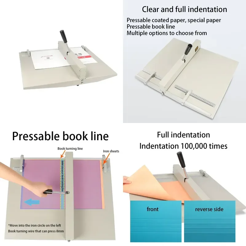 Manual Cover Folding Card Photo Greeting Card Compacting Line Book Flip Line A4 A3 Crease Machine