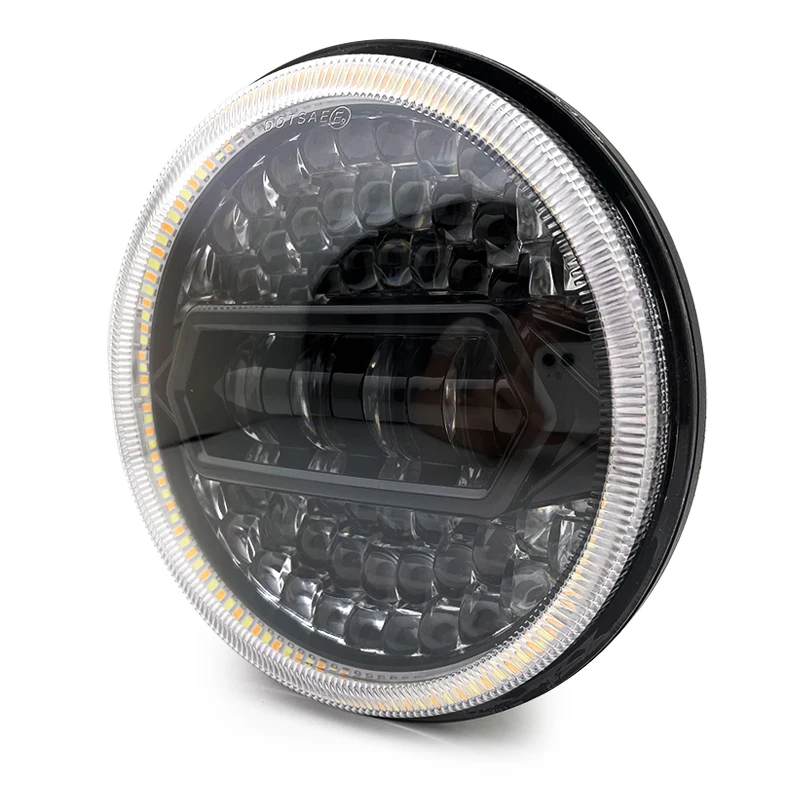 

﻿ 2 pcs 7 Inch 80W Round Led Headlight White Hi/Low Beam DRL & 54 Small lenses for Wrangler Cj Tj Motorcycle Off Road Vehicle.