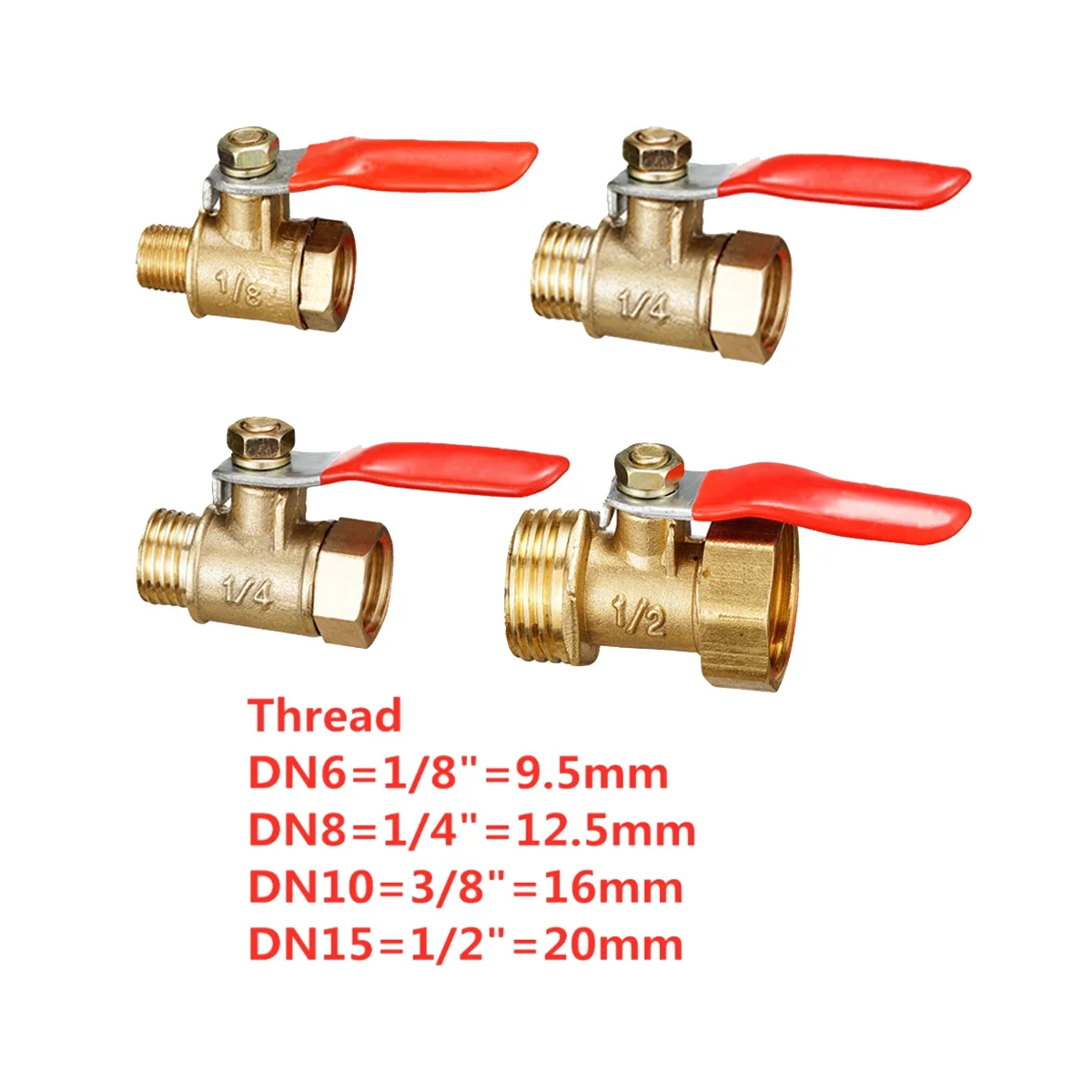 

Надежный латунный маленький шаровой кран 1/4 дюйма с внутренней/наружной резьбой, латунный соединитель клапана, медный фитинг для труб, соединительный адаптер, 10 шт.