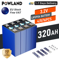 POWLAND Grade A 3.2V 320AH 100AH Battery LiFePO4 Lithium Iron Phospha For 12V 24V 4S E-Scooter RV Solar Energy Storage System