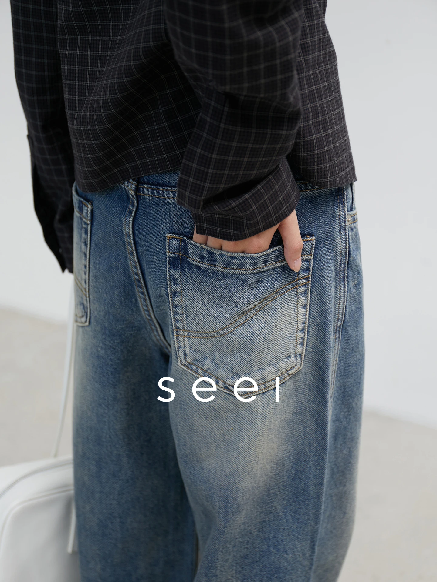 

Винтажные джинсовые прямые брюки с завышенной талией в стиле ретро, женские прямые брюки с высокой талией, хлопковая лиоцелевая ткань