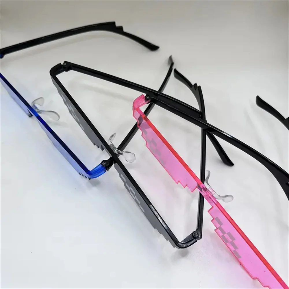 Mosaik Lustige Party Brille Festival Party Foto Requisiten Anime Pixel Brille Pixelated-Meme Gamer Dekor Bevorzugung Lustige Kreative Geschenke – Detail 16