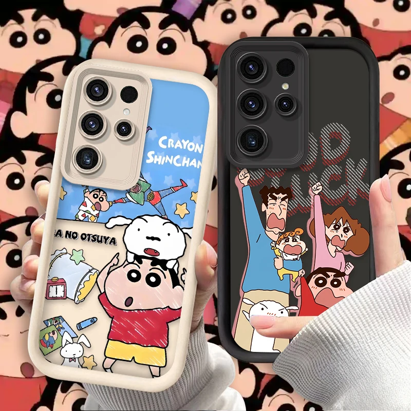 Urocze etui na telefon z Crayon Shin-chanem, przynoszące szczęście, do Samsung Galaxy S26 S25 Edge S24 S23…