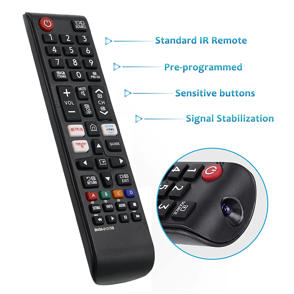 New High Quality BN59-01315B Remote Control Replace for Samsung LED LCD UHD HD 4K Smart TV Universal Remote Control Accessories