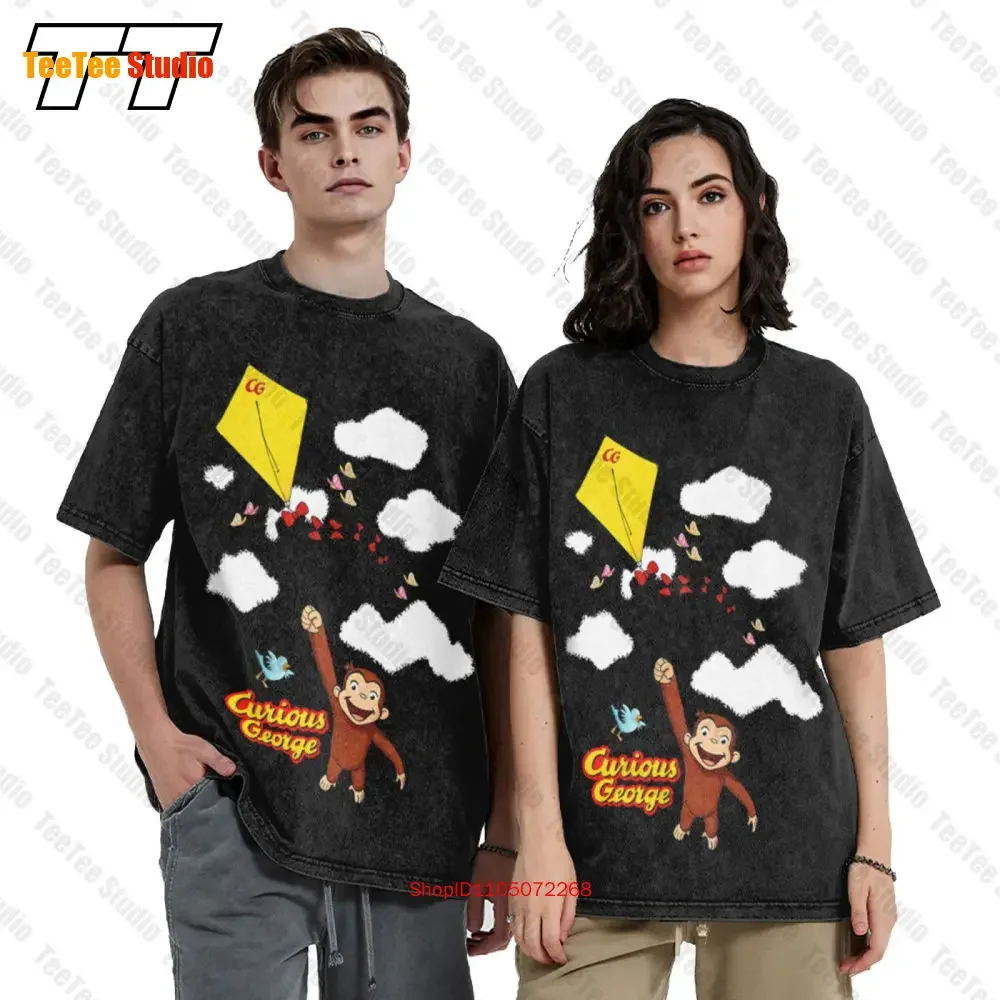 Youth Fly A Kite Curious George Vintage Oversized T-Shirt VPBF