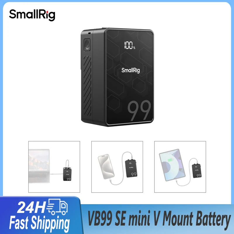 Smallrig VB99 SE mini V Mount Battery Real  OLED Display with 65W Fast Charging For Camera Monitor Video Light Smartphone Laptop