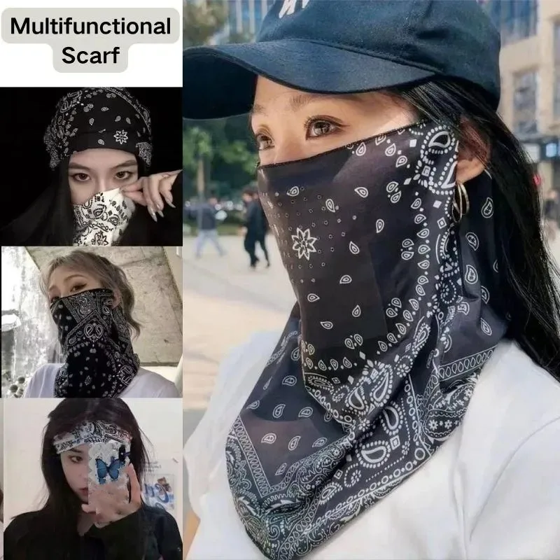 Fashion Punk Sunscreen Mask For Men Women Summer Face Neck UV Protection Ear Scarf Hip Hop Outdoor Sports Cycling Bandana