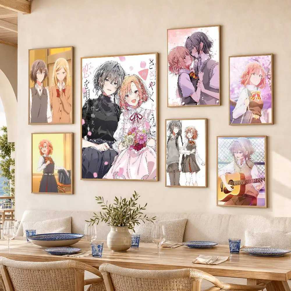 Manga W-Whisper Me a Love Song Poster Self-adhesive Art Waterproof Paper Sticker Coffee House Bar Room Wall Decor