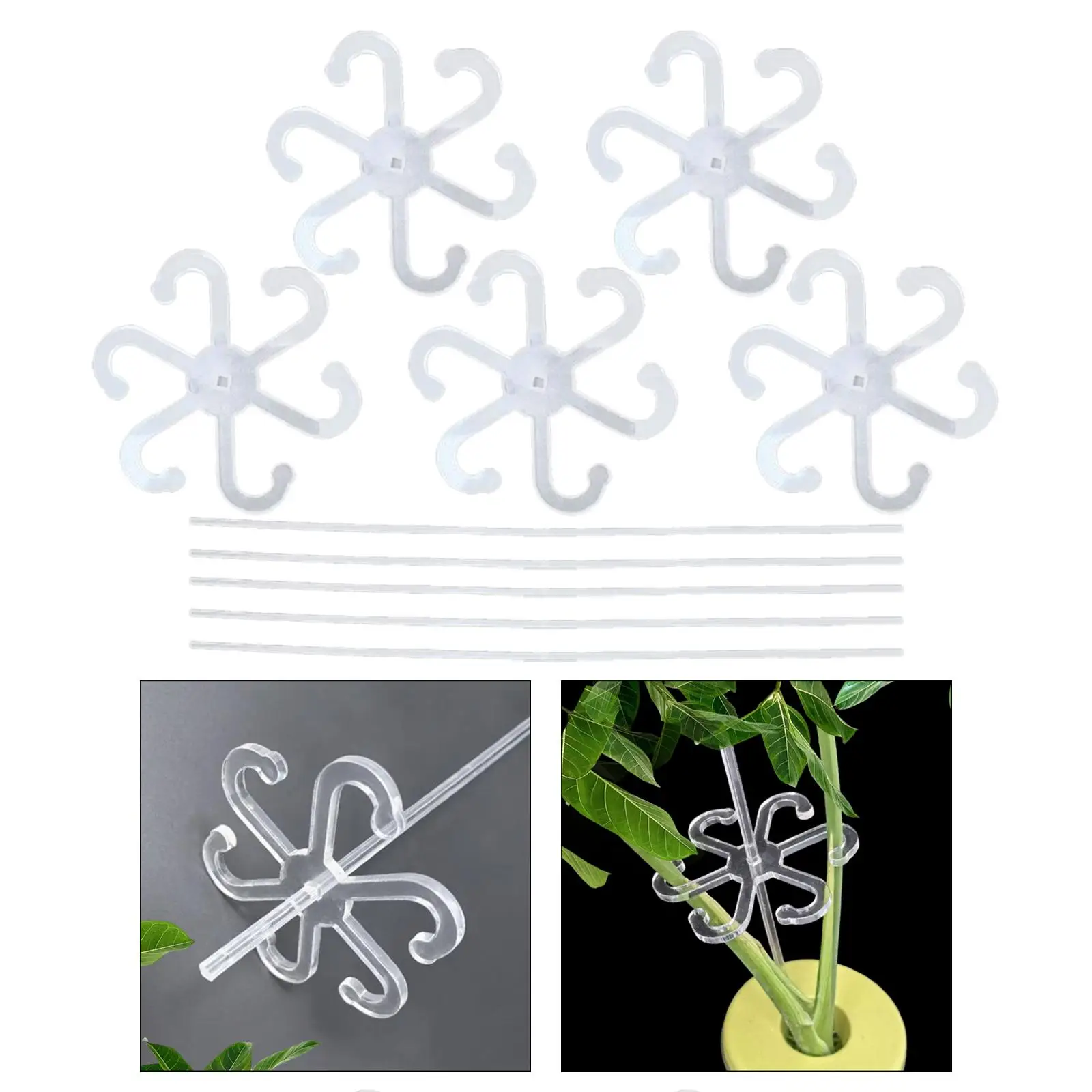 5Pcs Acrylic Plant Supports Helps Plants Grow Upright Professional Accessories for Patio Flowers Backyard Potted Plants Yard