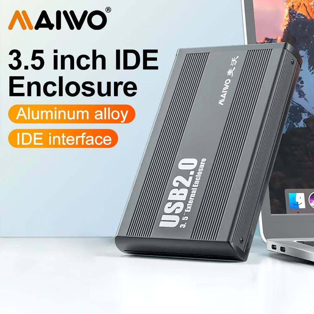 

MAIWO HDD Case 3.5 inch IDE to USB 2.0 Adapter External Hard Drive Disk Enclosure for 3.5" SSD Disk for PC Laptop Desktop