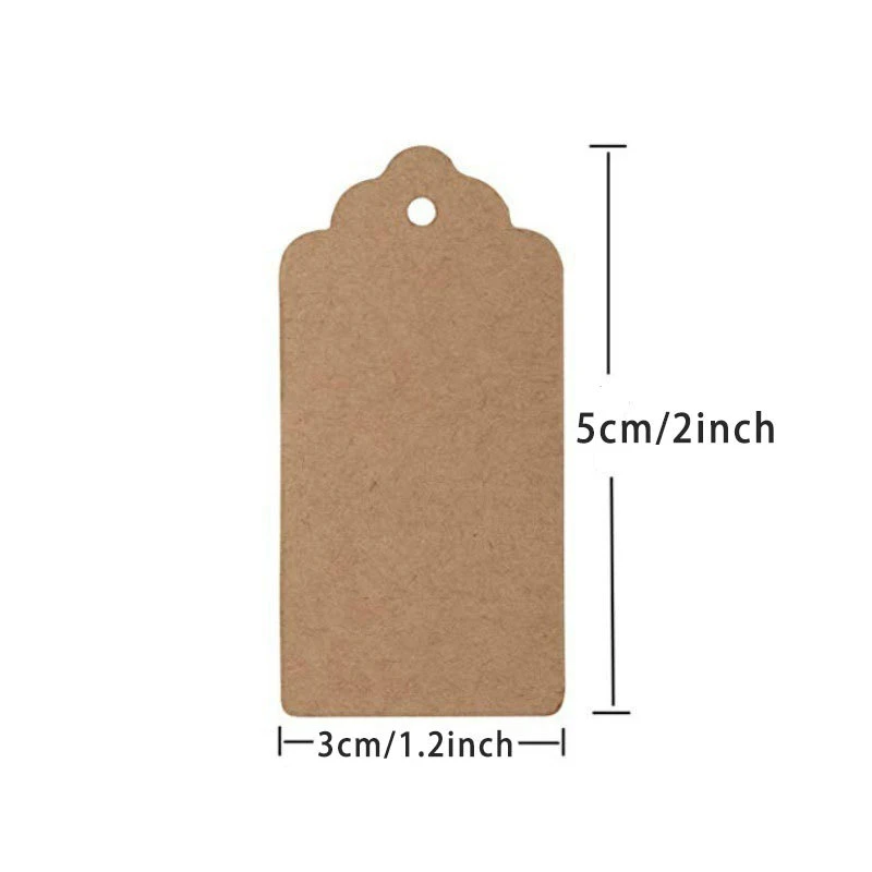 100pcs Kraft Paper Tags with Strings Handmade with Love Hang Tags Garment Tags for Candy/Gift/Cookies Display Packing Label Card